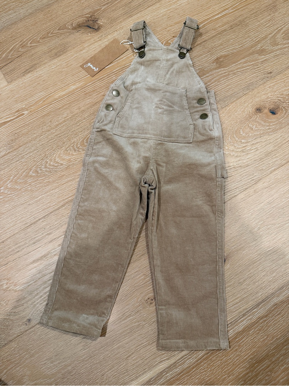 Goumi Corduroy Beige Overalls